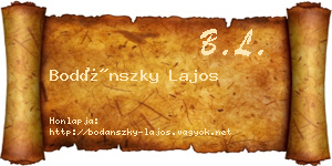 Bodánszky Lajos névjegykártya